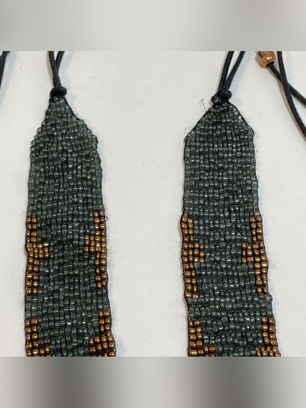 Pre-owned Boho Style Multi-strand Multi-color Seed Bead Necklace - Black Coppery - Picture 7 of 15